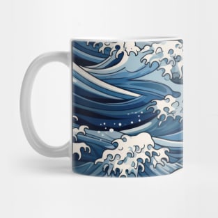 Ephemeral Crests: Hokusai Waves Reimagined Mug